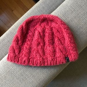 North face fleece lined wool knit beanie hat